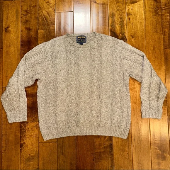 Vintage Woolrich Tan Cable-knit Chunky Sweater Men’s Size Large